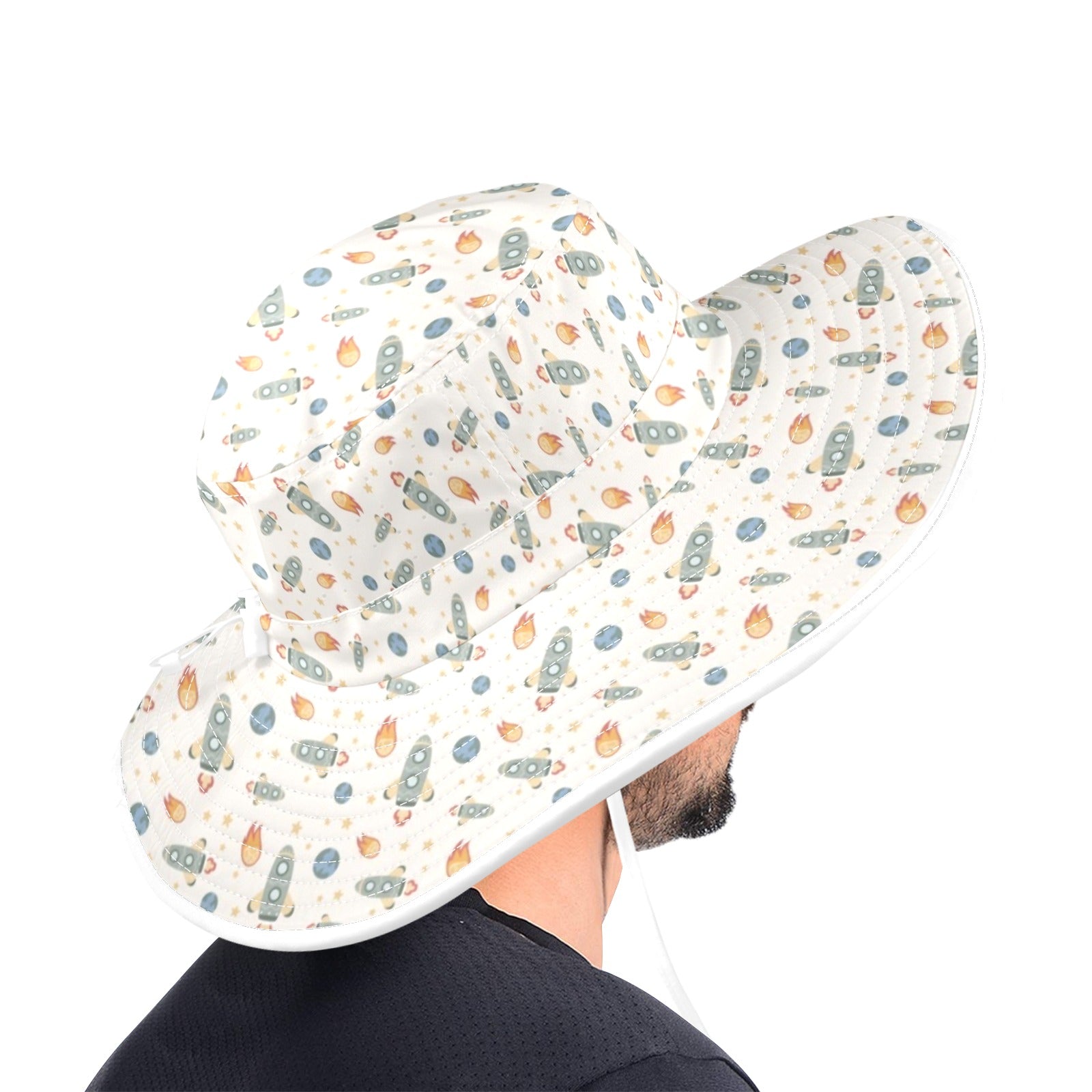 Rockets Wide Brim Bucket Hat Wide Brim Bucket Hat Printed Offshore Space