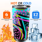 Retro Geometric - 20oz Mobile Tumbler with Lid (Black Lock) 20oz Travel Mug Printed Offshore