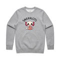 Snaxalotl, Axolotl Pizza AS Colour Sweatshirt Unisex Grey Marle Sweatshirt animal Food Printed In Australia