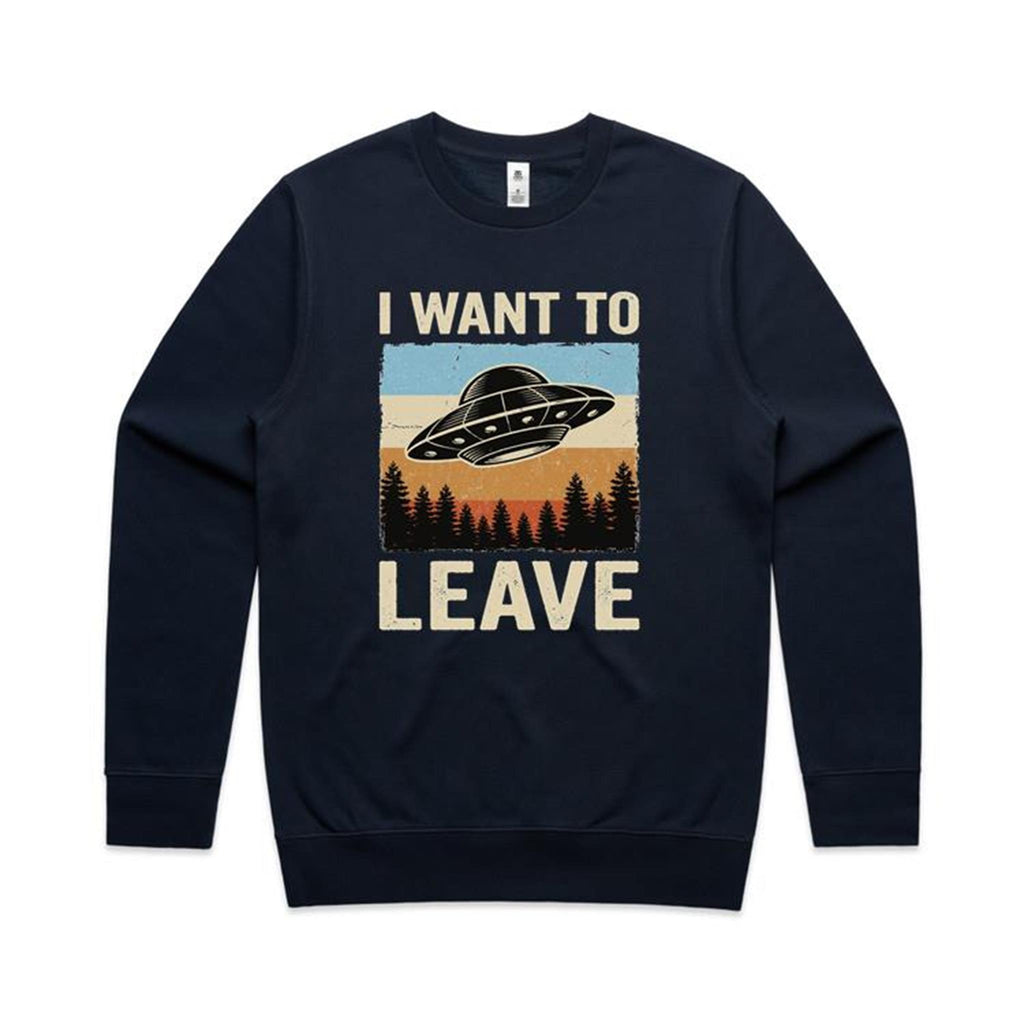 UFO I Want To Leave AS Colour Stencil Crew Sweatshirt