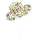 Tropical Flowers On White Wide Brim Bucket Hat Wide Brim Bucket Hat Plants Printed Offshore