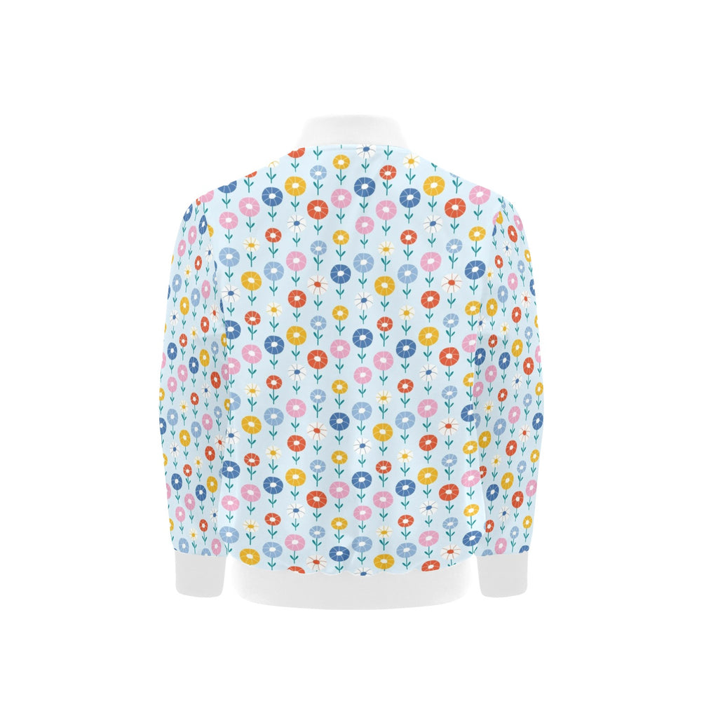 Abstract Cute Flowers Kids Bomber Jacket