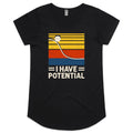 I Have Potential, Physics Women's AS Colour Scoop Neck T-Shirt Black Womens Scoop Neck T-shirt Printed In Australia Science
