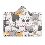 Cat Hello Kids Hooded Blanket 100cm x 130cm Kids Hooded Blanket animal Printed Offshore