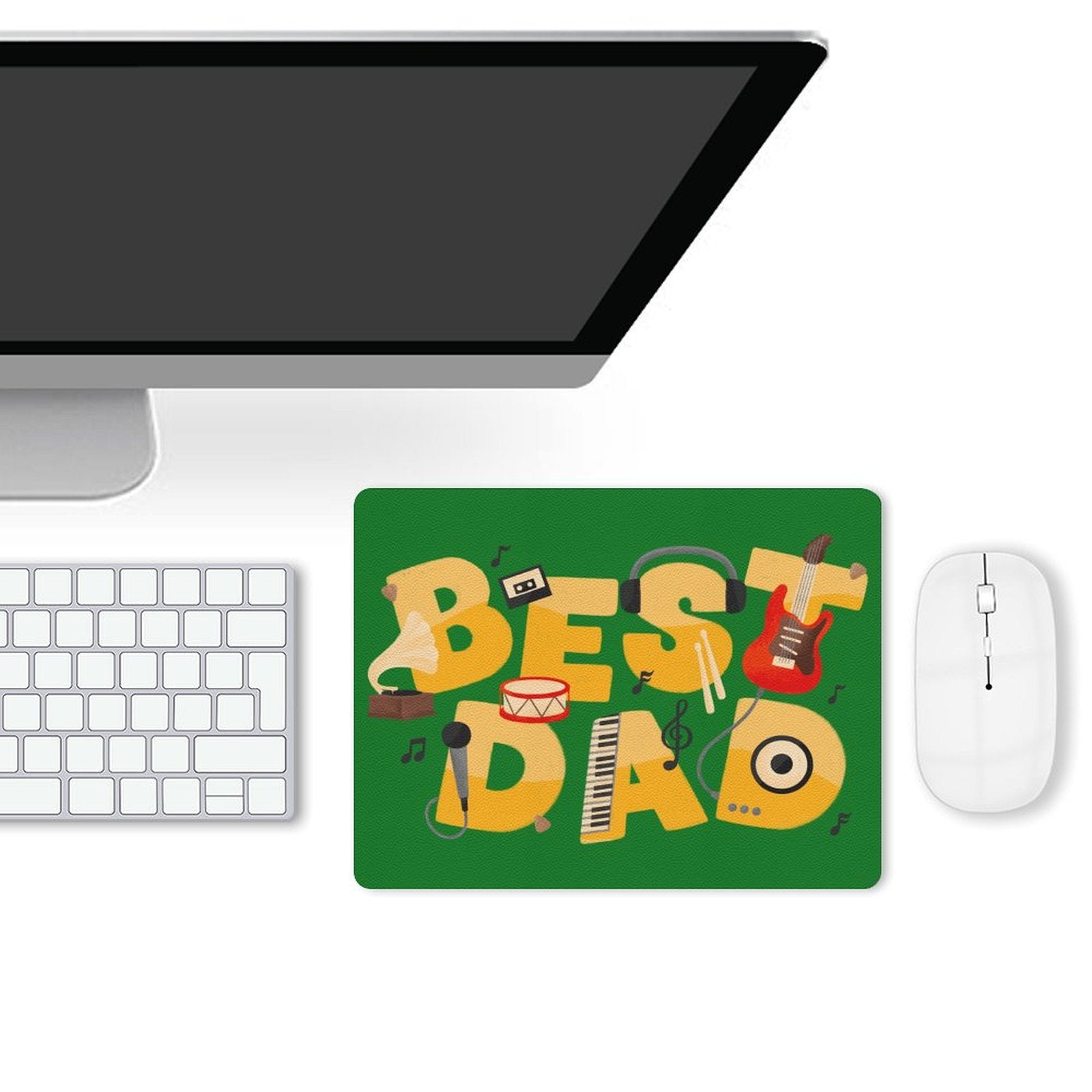 Best Dad - Leather Mouse Pad Leather Mouse Pad Dad Printed Offshore