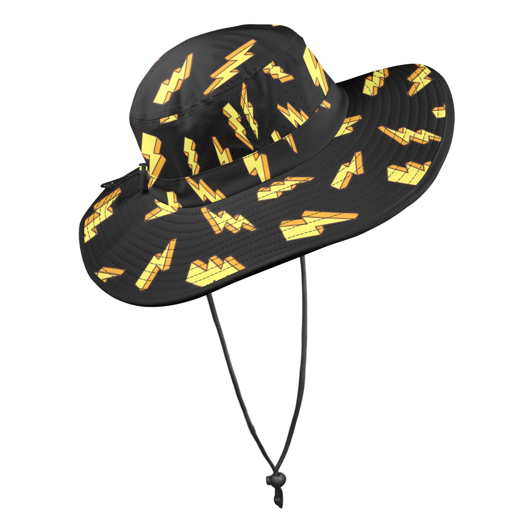 Lightning Bolts Wide Brim Bucket Hat Wide Brim Bucket Hat comic Printed Offshore