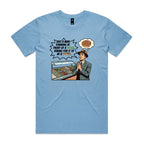 Just A Man Standing In Front Of A Salad Men's AS Colour T-shirt Carolina Blue Mens T-shirt Food Printed In Australia
