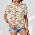 Beach Shack Women's Short-Sleeve Button Up Shirt Women's Short-Sleeve Button Up Shirt Printed Offshore Surf