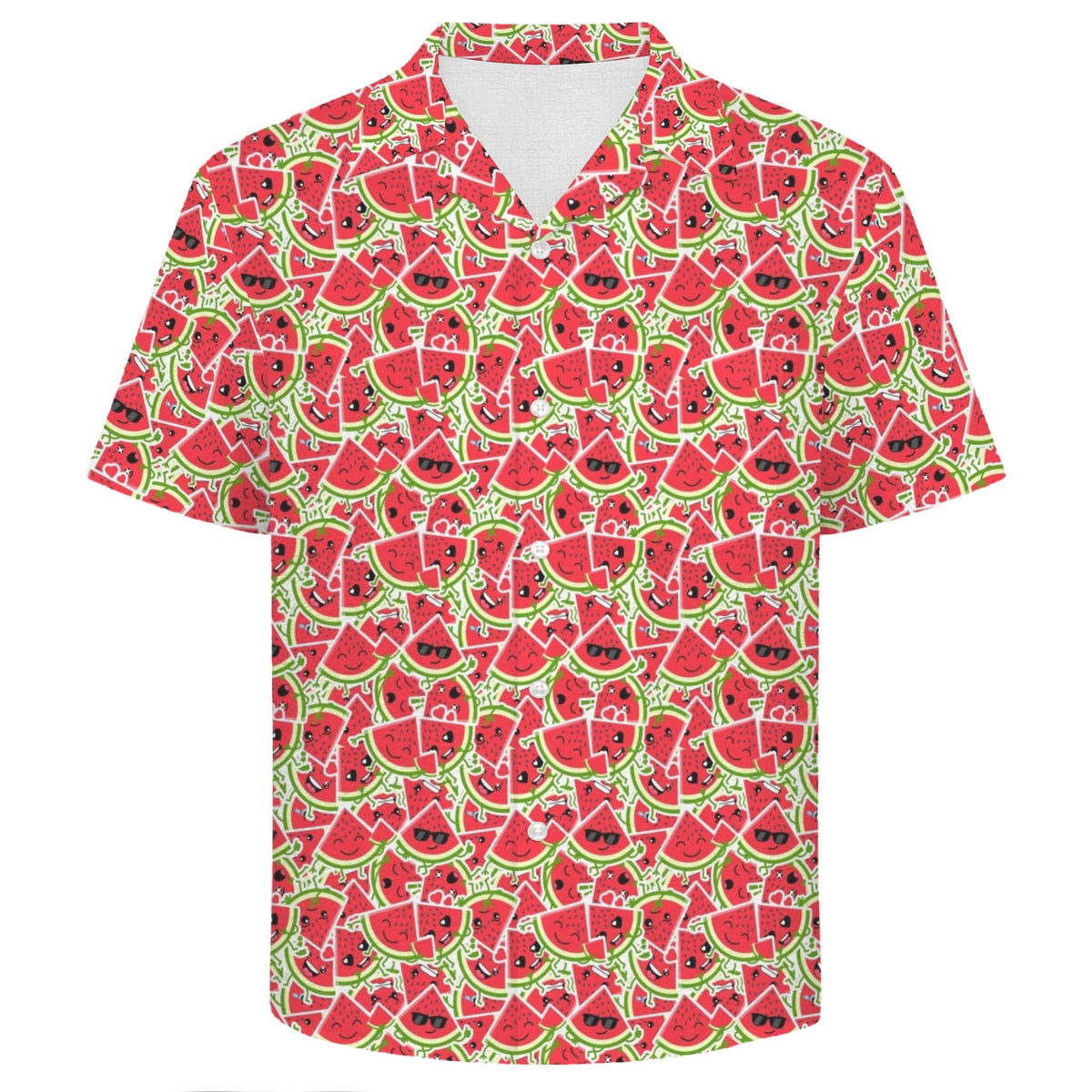 Busy Watermelon Men's Crinkle Hawaiian Shirt