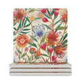 Australian Flora Ceramic Coasters (Square) white Ceramic Coasters Plants Printed Offshore