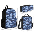 Blue Camouflage - Three Piece Backpack Set