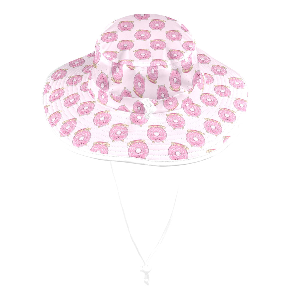 Pink Cat Doughnuts Wide Brim Bucket Hat Wide Brim Bucket Hat Food Printed Offshore