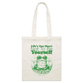 Life's Too Short Not To Be Yourself Parcel Canvas Tote Bag Default Title Small Tote Bag Positivity Printed In Australia