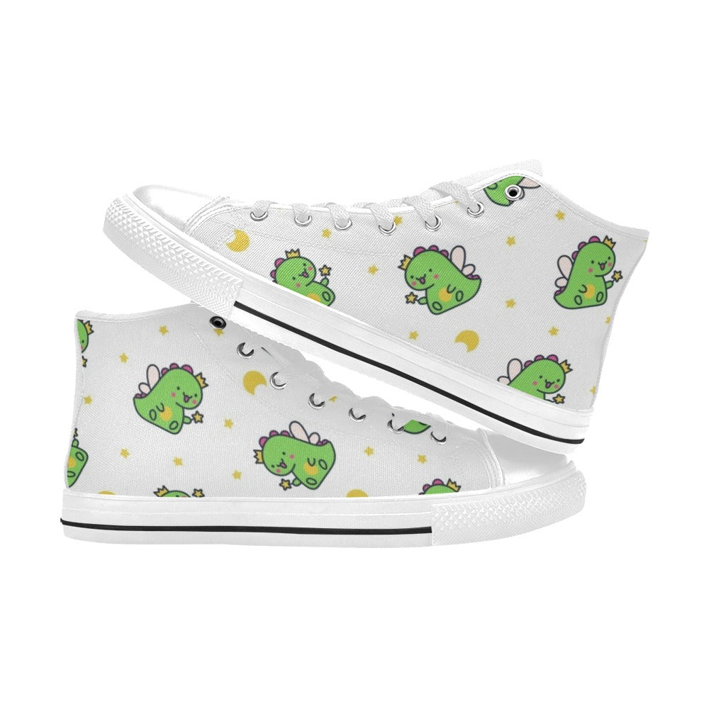 Dinosaur Fairy - Kids' High Top Canvas Shoes Kids High Top Canvas Shoes animal Printed Offshore