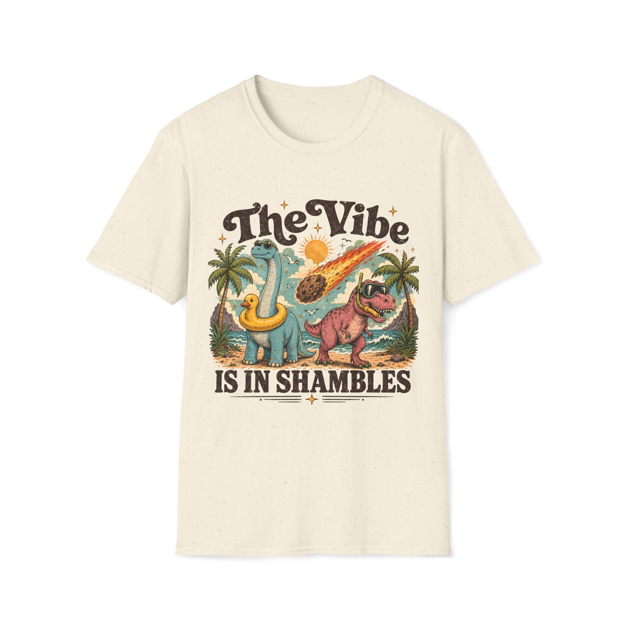 The Vibe Is In Shambles Dinosaur Extinction Unisex T-Shirt Natural Unisex Adult T-shirt animal Globally Fulfilled