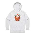 Chicken Pot Pi - Womens Hoodie White Marle Womens Hoodie animal Maths Printed In Australia