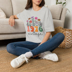 Turning 50, 1976 Vintage Floral Unisex Softstyle T-Shirt T-Shirt Australian Printer Birthday