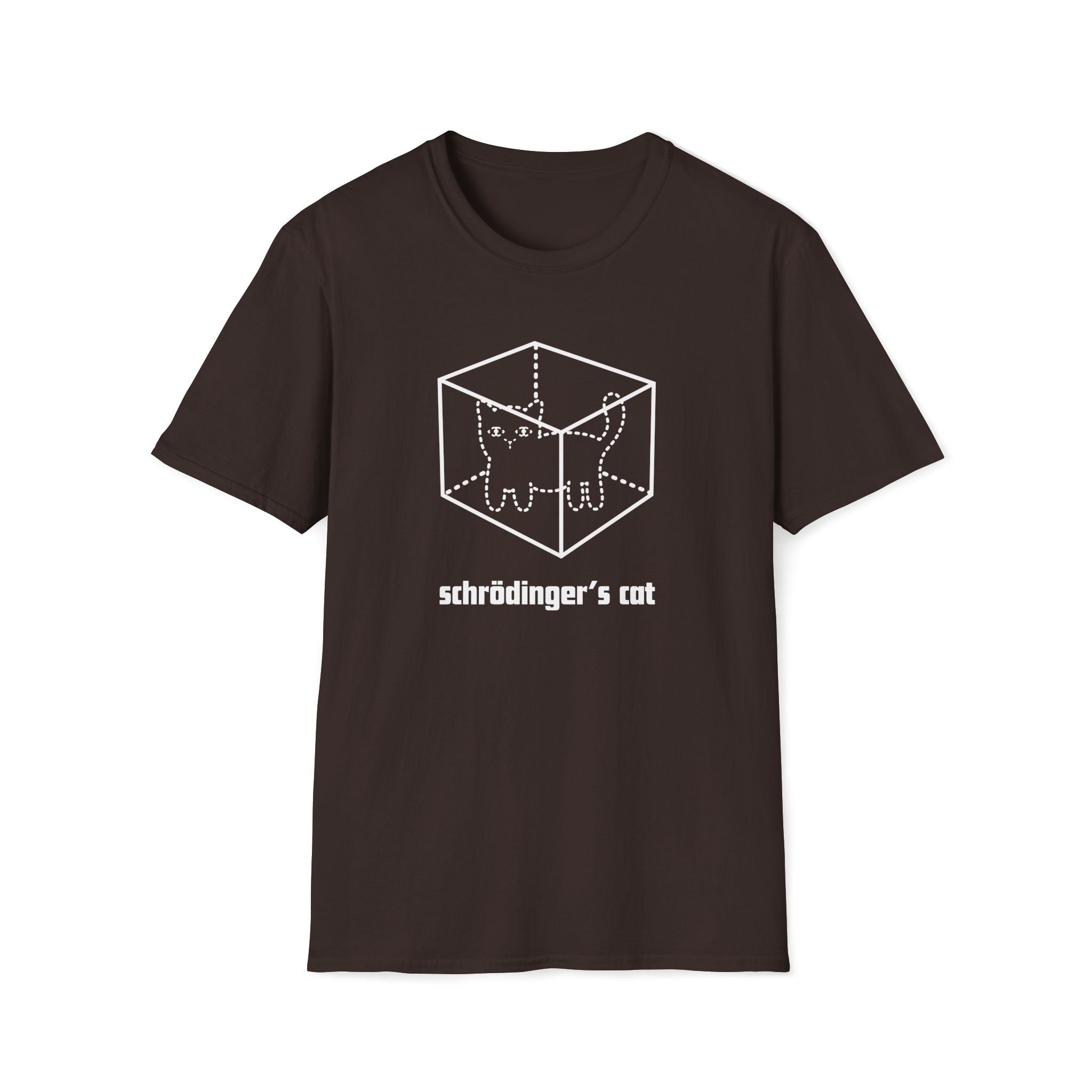 Schrödinger's Cat Unisex T-Shirt Dark Chocolate Unisex Adult T-shirt animal Globally Fulfilled Science