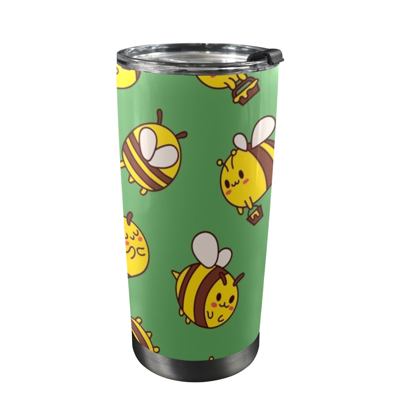 Busy Bees 20oz Mobile Tumbler with Lid (Black Lock) One Size 20oz Travel Mug animal Printed Offshore