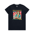 Retro Coffee Woman Women's AS Colour T-shirt Navy Womens T-shirt Coffee Printed In Australia Retro