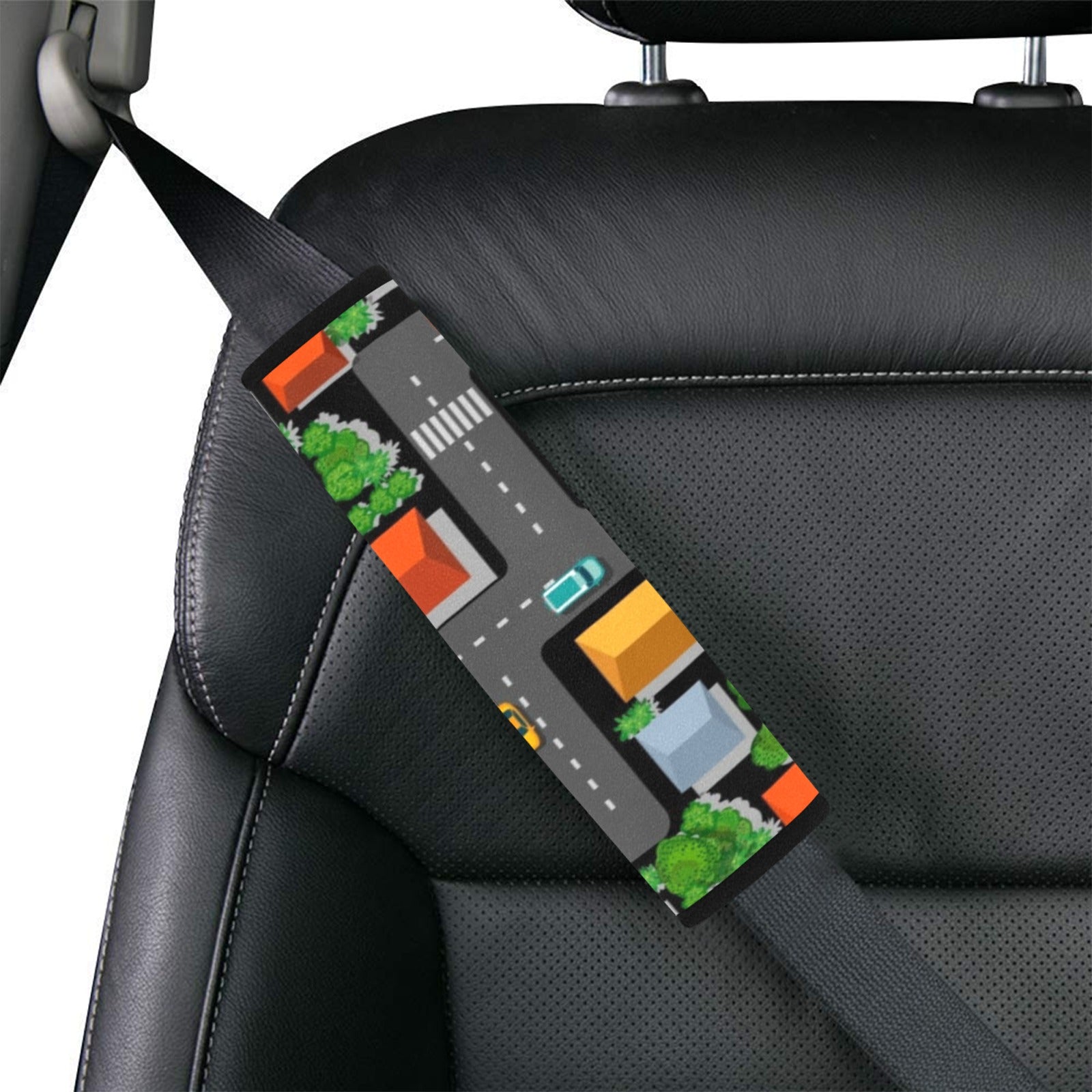 Road Map Car Seat Belt Cover 7''x10'' (Pack of 2) Car Seat Belt Cover 7x10 (Pack of 2) Printed Offshore
