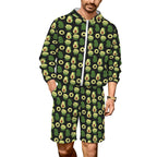 Cute Avocados Men's Lightweight Sun Hoodie & Shorts Set 4XL Men's Lightweight Sun Hoodie & Shorts Food Printed Offshore