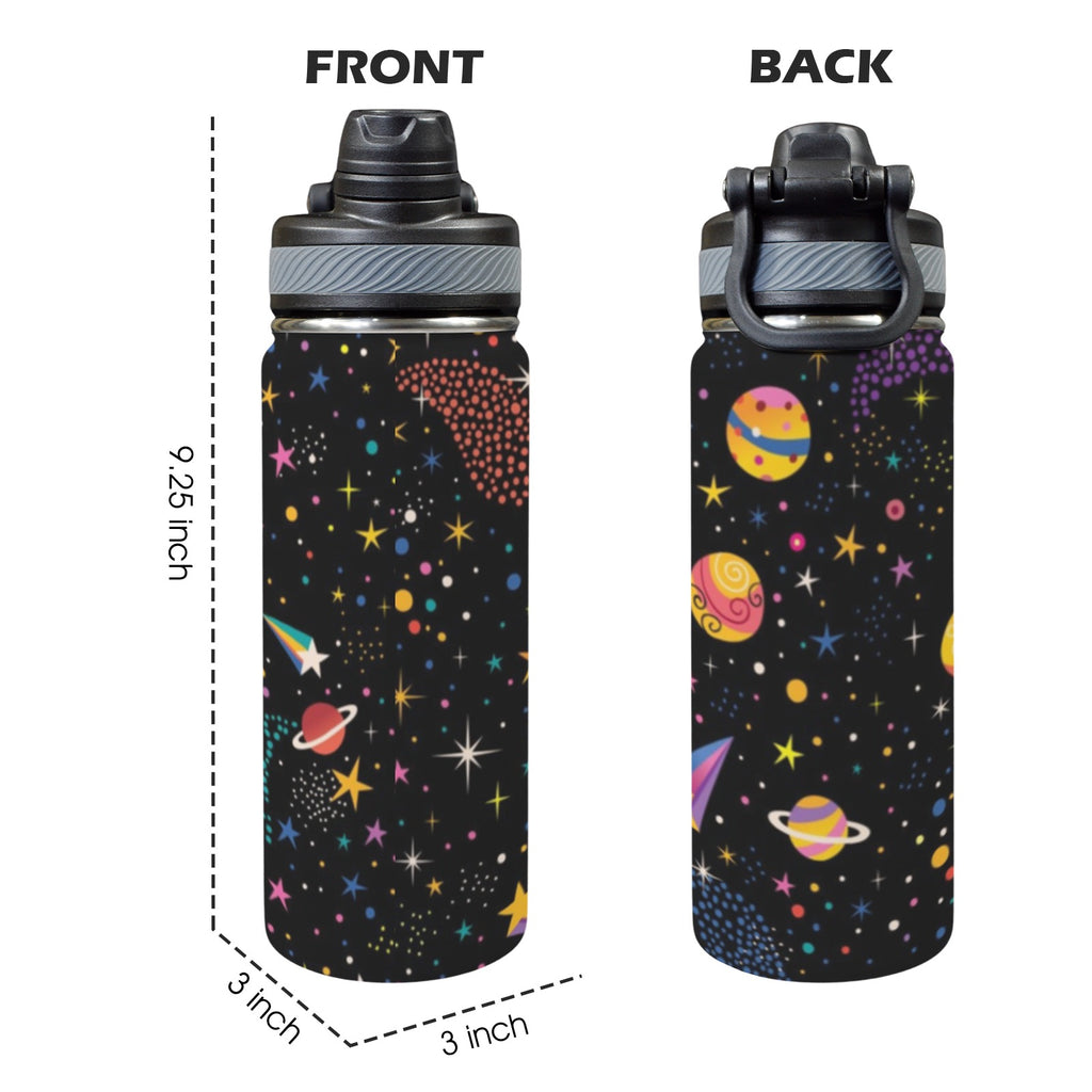 Colourful Space - Insulated Water Bottle with Dual-Use Lid (18oz) Insulated Water Bottle with Dual-Use Lid (18oz) Printed Offshore Space