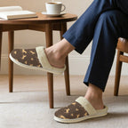 Horses Men's Fur Trim Thick-Sole Indoor Slippers Men's Fur Trimmed Slippers animal Printed Offshore