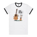 Uke, I Am Your Father, Guitar Ukulele Men's AS Colour Ringer Tee White Black Ringer T-Shirt Dad Music Printed In Australia