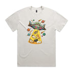 UFO Cat Abduction AS Colour Heavy Faded Tee Unisex Faded bone Heavy Faded T-shirt animal Printed In Australia Sci Fi