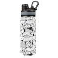 Black And White Dogs Insulated Water Bottle with Dual-Use Lid (18oz) One Size Insulated Water Bottle with Dual-Use Lid (18oz) animal Printed Offshore