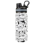 Black And White Dogs - Insulated Water Bottle with Dual-Use Lid (18oz) One Size Insulated Water Bottle with Dual-Use Lid (18oz) animal Printed Offshore