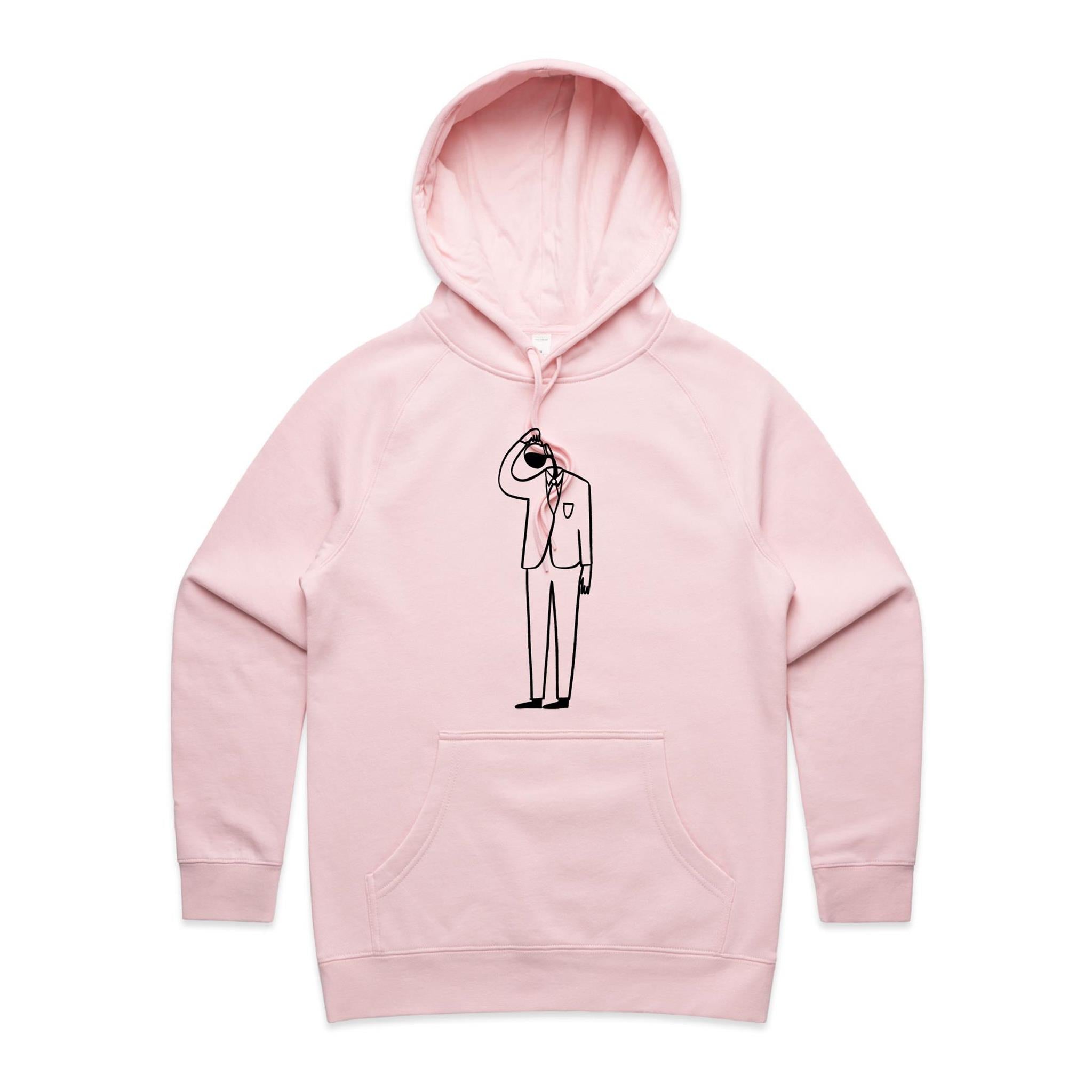 Coffee Brain - Womens Hoodie Pink Womens Hoodie Coffee Printed In Australia