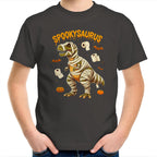 Spookysaurus, Halloween Dinosaur - Kids Youth T-Shirt Charcoal Kids Youth T-shirt Halloween Printed In Australia