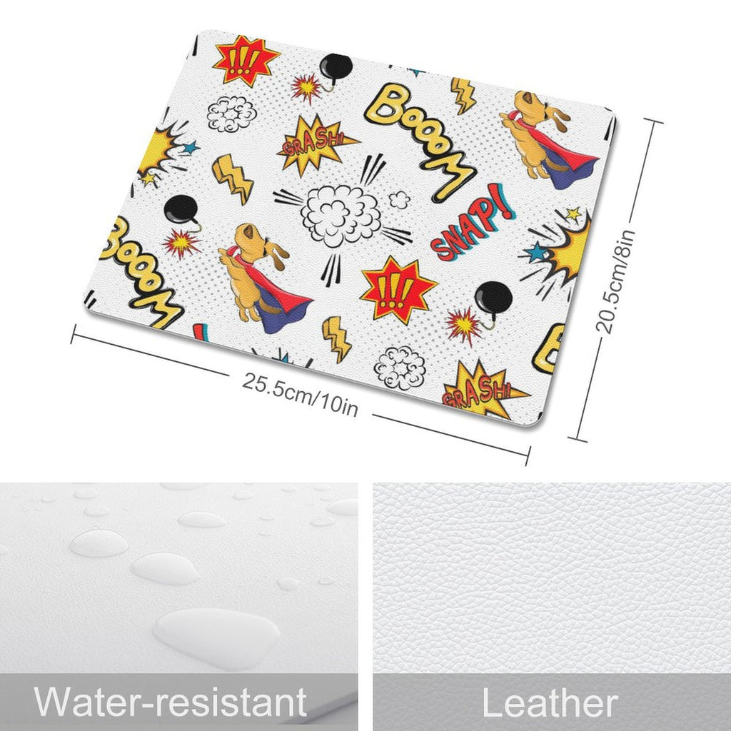 Super Dog Leather Mouse Pad Leather Mouse Pad animal comic Printed Offshore