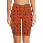 Halloween Black Cats Women's Bike Shorts With Side Pockets