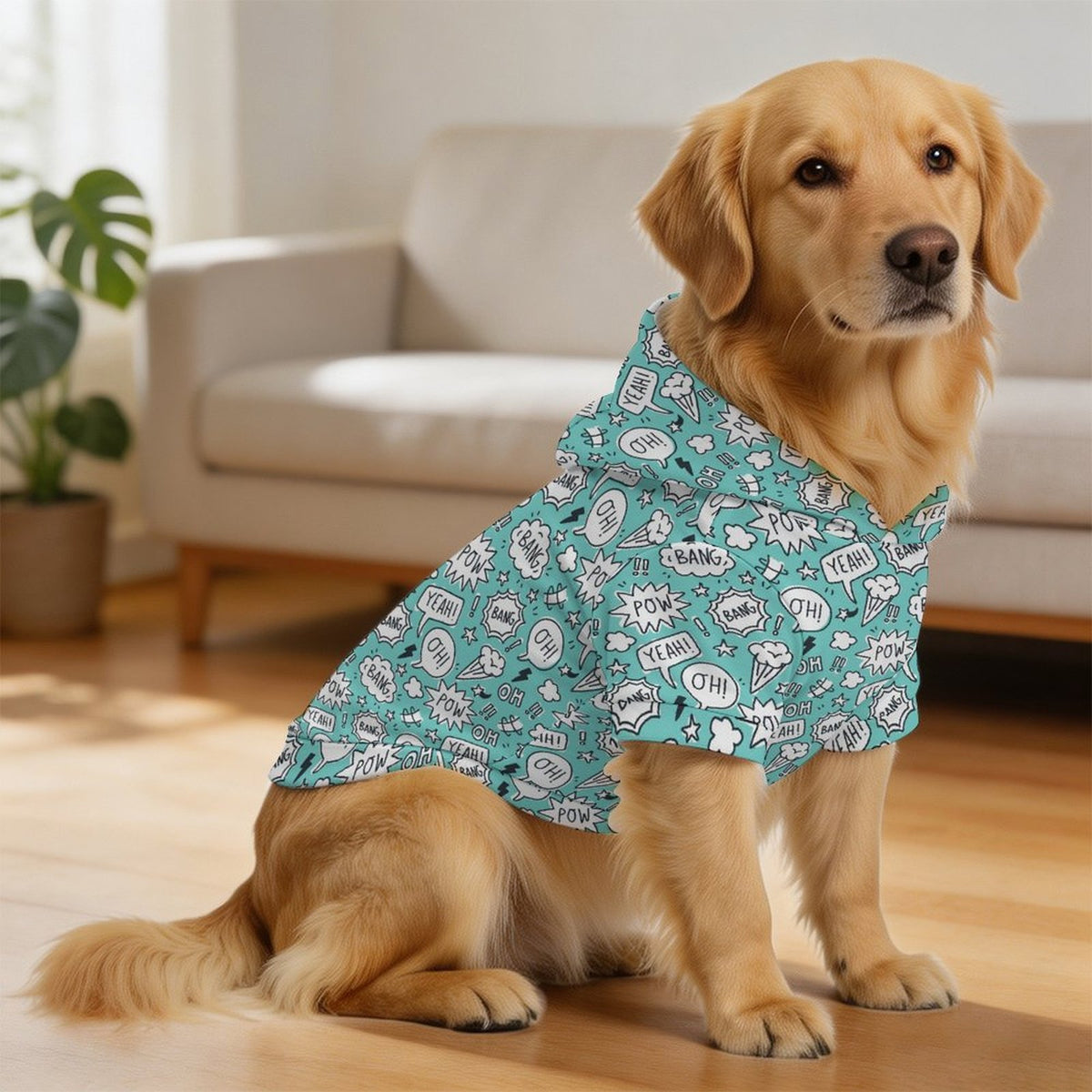 Comic Book Speech Bubbles Pet Hoodie (Large Size)
