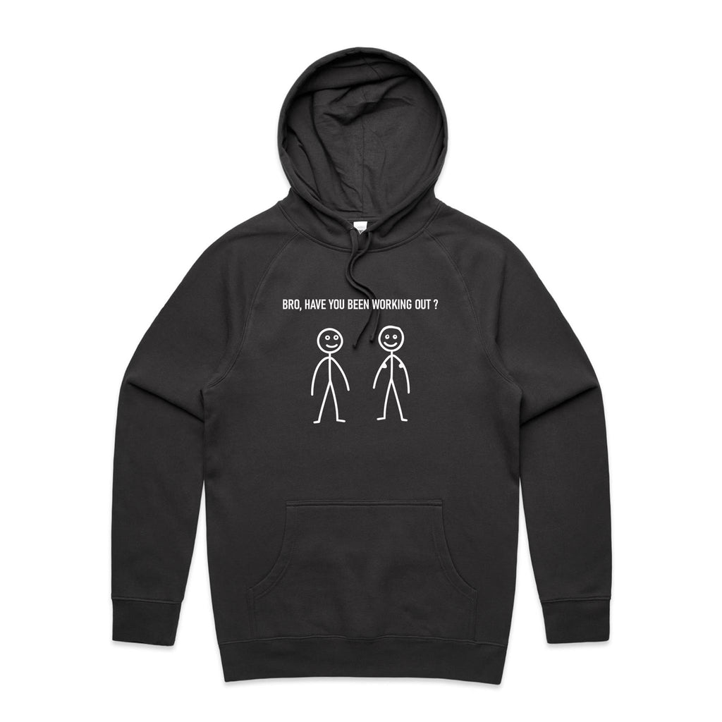 Bro, Have You Been Working Out, Stick Figures - Mens Hoodie Coal Mens Hoodie Fitness Printed In Australia
