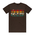 Vintage Guitar Stripes Men's AS Colour T-shirt Dark Chocolate Mens T-shirt Music Printed In Australia