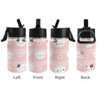 Pink Cats 12oz Kids Water Bottle with Straw Lid