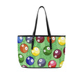 Pool Balls PU Leather Tote Bag Large One Size Leather Tote Bag-Large Printed Offshore