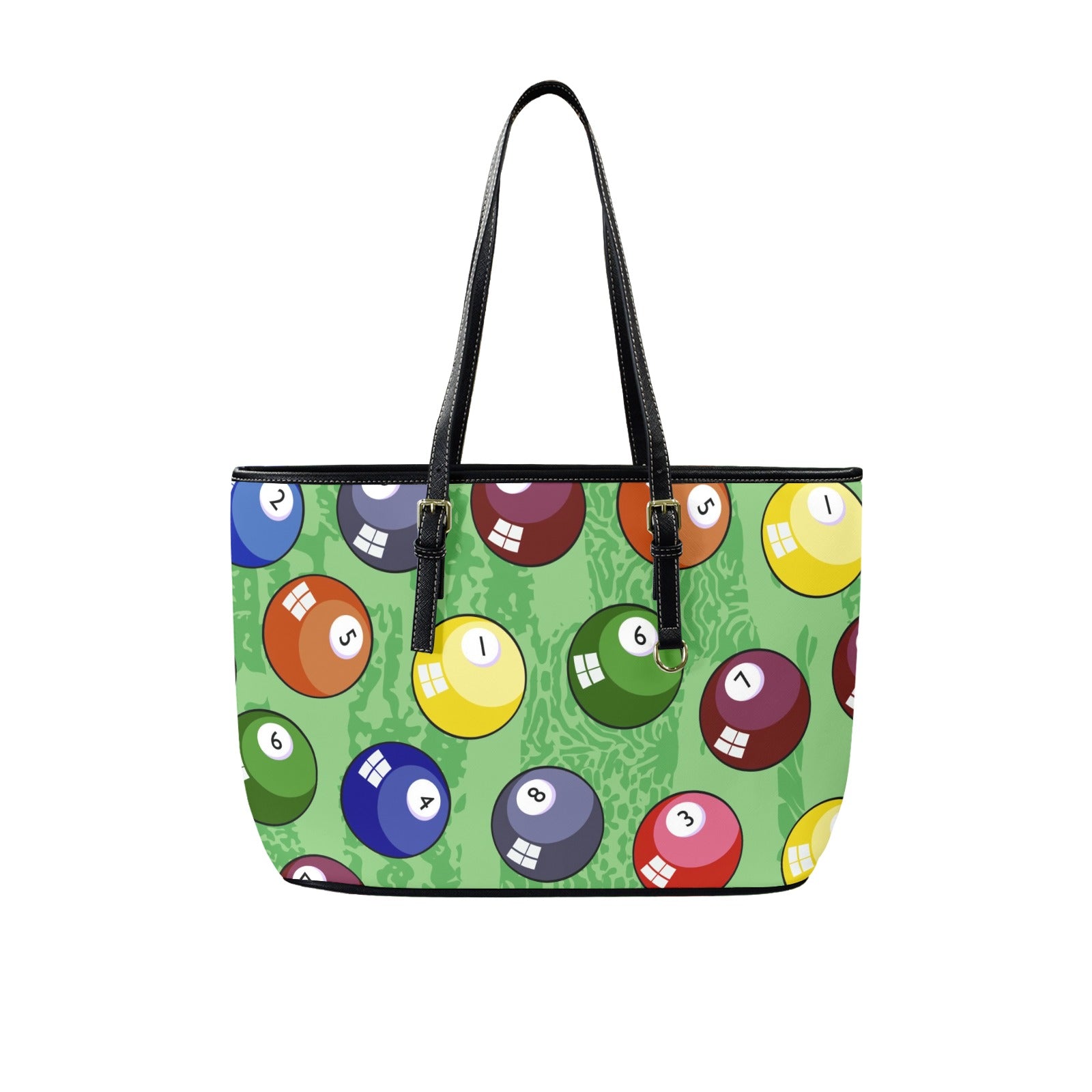 Pool Balls - Leather Tote Bag-Large
