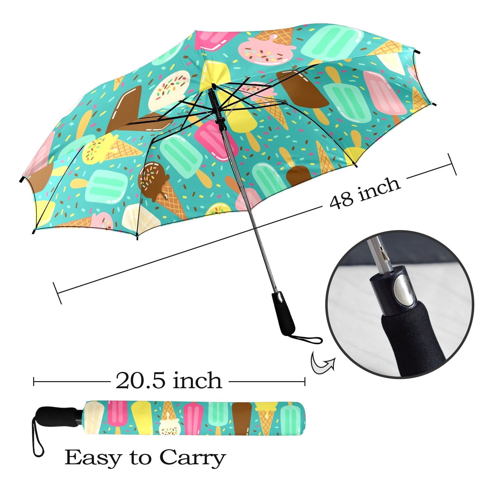 Ice Cream - Semi-Automatic Foldable Umbrella (Model U12) Semi-Automatic Foldable Umbrella (U12)