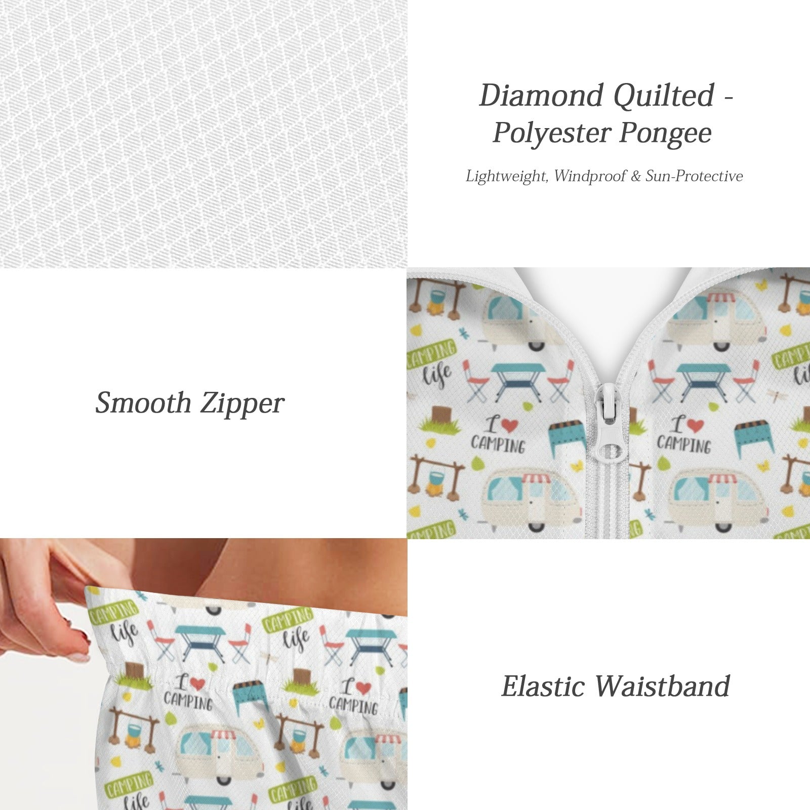 Camping Life Women's Windbreaker Short Set Women's Windbreaker Short Set Printed Offshore