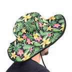 Frangipani Wide Brim Bucket Hat Wide Brim Bucket Hat Plants Printed Offshore