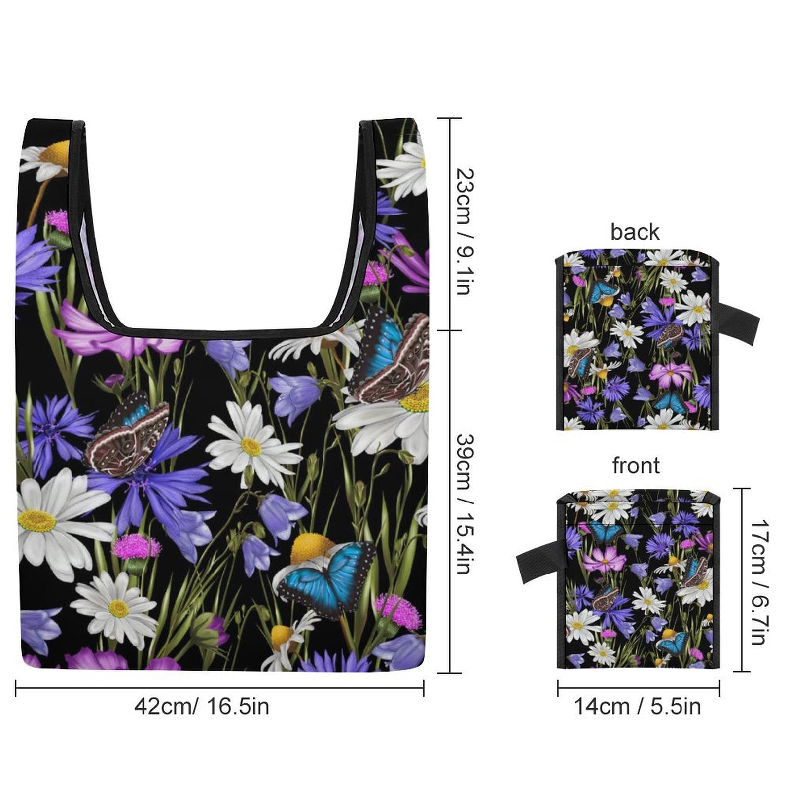 Butterflies And Flowers - Collapsible Shopping Bag