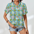 Summer Surf Women's Short-Sleeve Button Up Shirt Women's Short-Sleeve Button Up Shirt Printed Offshore Surf