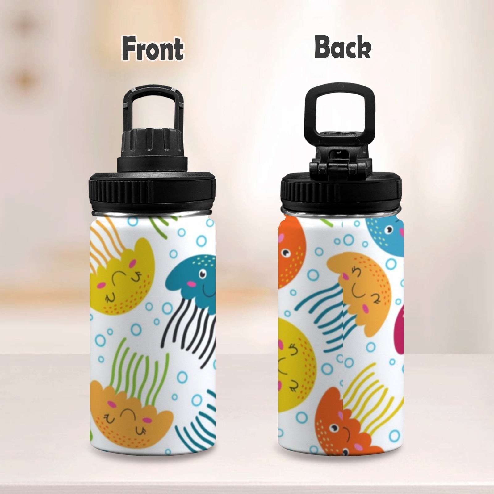 Jelly Fish Kids Water Bottle with Chug Lid (12 oz) Kids Water Bottle with Chug Lid Ocean Printed Offshore