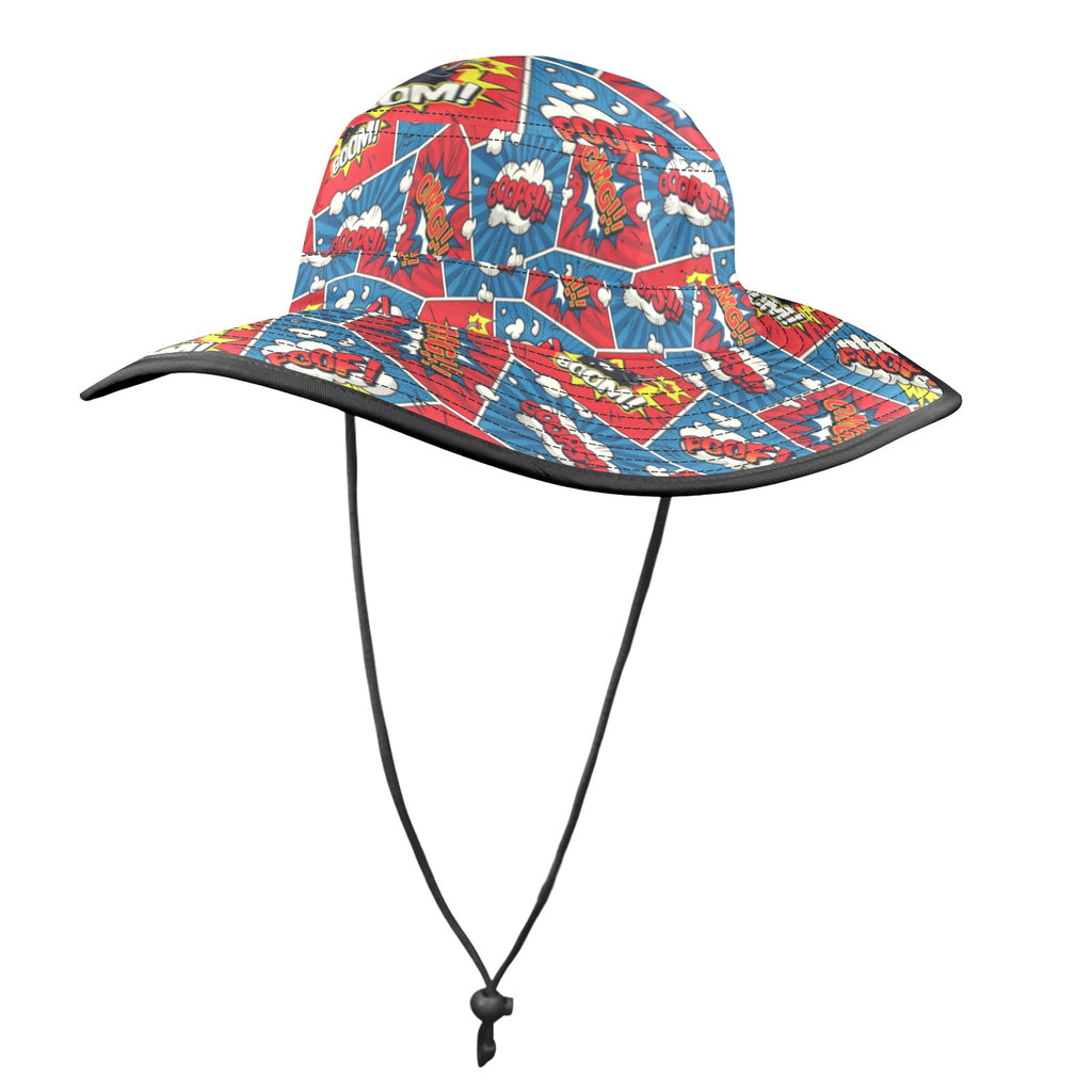 Comic Book Pop Wide Brim Bucket Hat Wide Brim Bucket Hat comic Printed Offshore