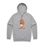 Beefcake, Gym Bull - Mens Hoodie Grey Marle Mens Hoodie animal Fitness Printed In Australia
